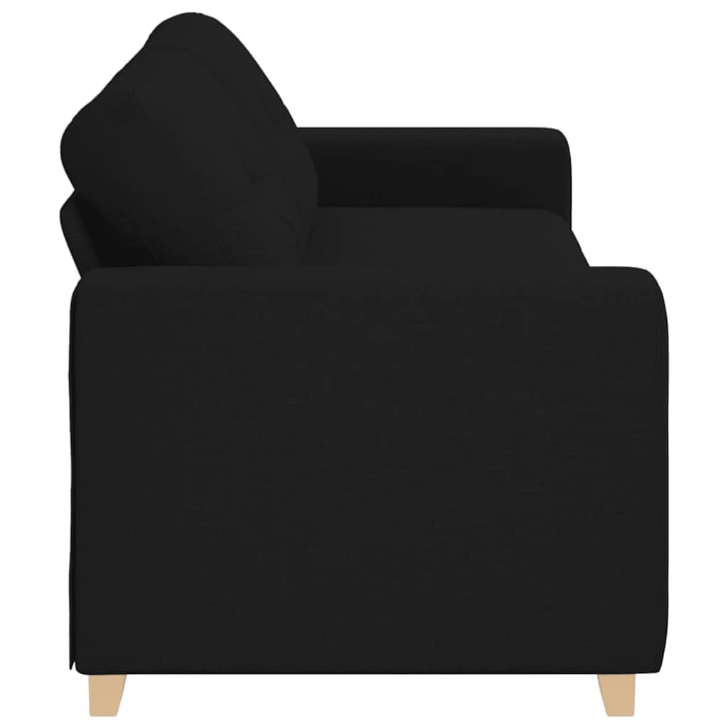 Sofa 3-osobowa, czarna, materiał 220 x 78 x 80 cm z wytrzymałą ramą multipleksową, tapicerowanym siedziskiem, wszechstronna do salonu, sypialni, pokoju gościnnego, zajmuje mało miejsca i jest