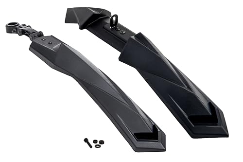 Image of Dark Horse Bicycle MX2 Fender Set, Suitable for 24 inch & 26 inch Inch Cycle, V-Brake Model, MTB & ATB Cycles, Durable Clamp Fitting New Mudguard for Cycles (Black)