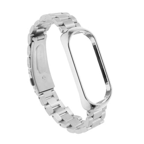 Correa de acero para pulsera inteligente 3 4 5 que evita el sudor con cierre seguro plata