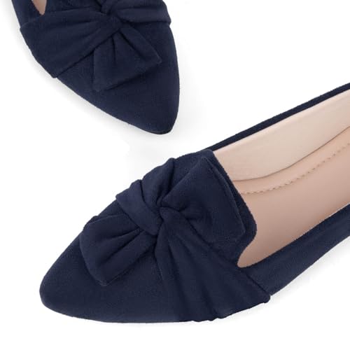 Image of MUSSHOE Comfortable Office Flats for Women: Pointed Toe Work Shoes with Memory Foam - Dressy Business Casual Slip On Flats for Commute & All Day Wear