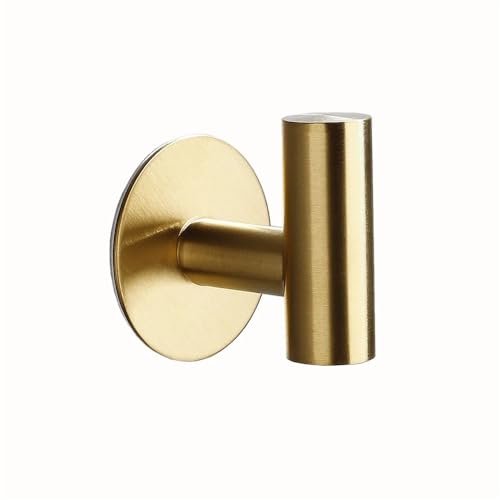 FAJNUZI2024 Perchero de Pared Mr And Ms-perchas cepilladas doradas, gancho de pared for el hogar, estante de baño autoadhesivo, 2 o 4 piezas Colgador Pared(Gold,4pcs)