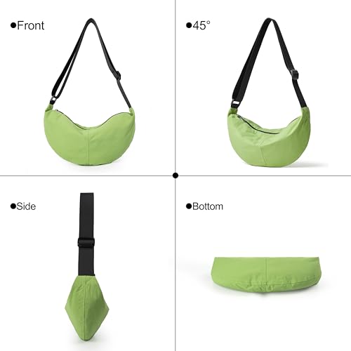 Image of Nylon Crossbody Bag For Women Men Casual Lightweight Crescent Shoulder Hobo Purse With Wide Adjustable Strap