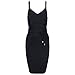 Produktbild HLBandage Damenkleid aus Polyester, mit Spaghettiträgern, V-Ausschnitt, Schärpen, Schnürung; figurbetont Gr. M, Schwarz