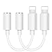 Produktbild 2Packs YHSRBD Kopfhörer Adapter für iPhone Adapter auf 3,5 mm adapter Dongle Anschluss Aux-Kabel Kopfhörer-Splitter Kompatibel mit iPhone 12/11/XS/XS Max/X/7/8 Aux-Audio-Dongle für Alle iOS - Weiß