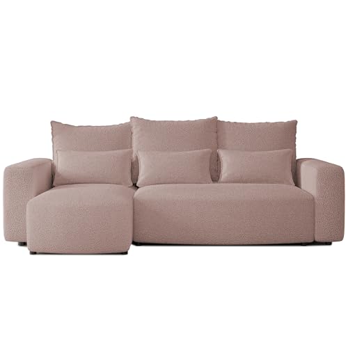 4ALL HOME Canapé d'angle convertible Travis 248 x 148 cm Canapé avec coffre de lit, canapé d'angle, en forme de L, canapé convertible, universel, Boucle Centaur 05...