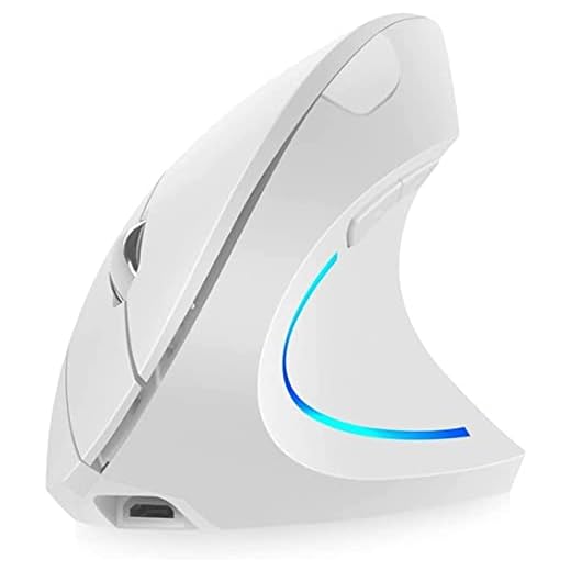 WREWING Vertical Mouse, Right Handed 2.4G and Bluetooth Dual Mode Wireless Ergonomic Rechargeable Vertical Mouse with 4 Adjustable DPI 6 Buttons,Compatible with PC Mac Android Windows (White)