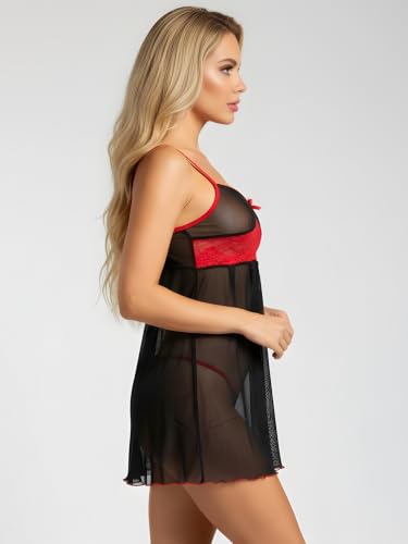 Image of Xs and Os Women Nightwear Babydoll Lingerie Set