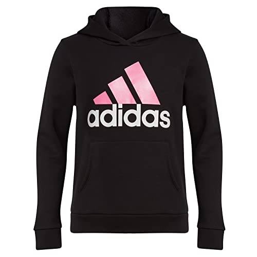 adidas Girls' Gradient Fleece Pullover Hoodie, Black, X-Large