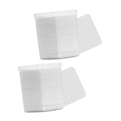 LIFKOME 2 cajas Almohadillas Cosméticas Blancas para Limpieza de Pestañas y Esmalte Algodón sin Pelusa para Removedor de Aceite de Uñas Cajas para Salón y Hogar
