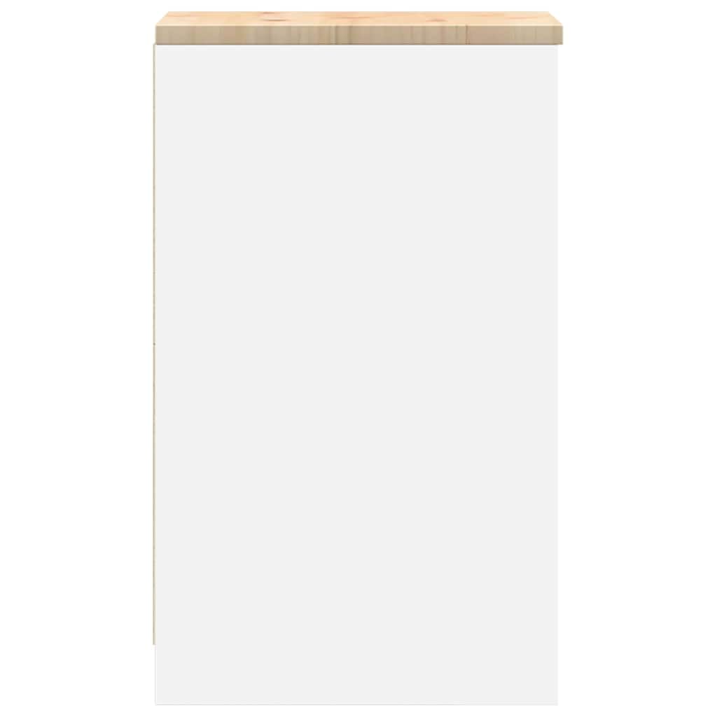 vidaXL Garagen-Aufbewahrungsschrank Weiß 30x51x85 cm Massivholz Kiefer, Schrank, Werkzeugschrank, Lagerschrank, Garagenschrank, Aufbewahrungsschrank