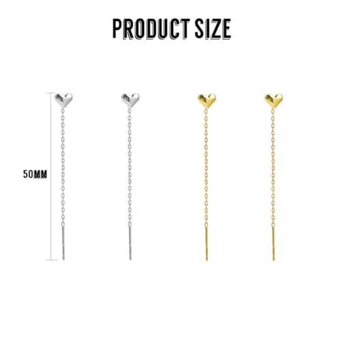 2 paires de boucles d'oreilles pour femmes, En forme de coeur Boucles d'Oreilles Pendantes Longues Pour Femme, Pompon Long En Pour Femme Boucle Oreille, cadeaux d'anniversaire pour femmes – vue 2