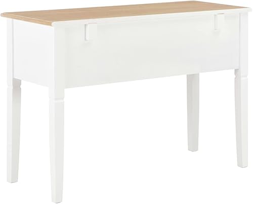 Miniatura 5 de Escritorio con 5 cajones | Moderna mesa de tocador, mesa de maquillaje, escritorio de tocador para dormitorio, mesa de trabajo de madera para