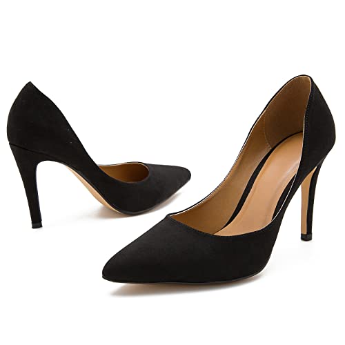 Image of Women's Men's Pointed Toe High Heel Pumps, Slip On, 3.94 Inch Stiletto Heel