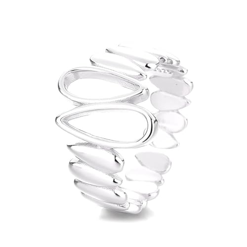 Bague en argent 925 goutte d'eau creuse pour grand jour