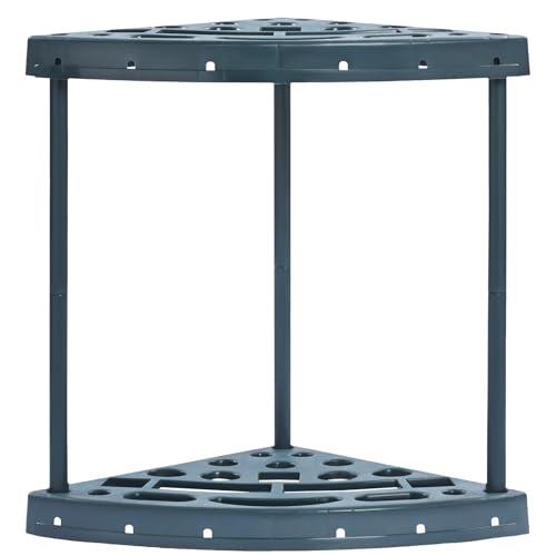 VEVOR Gartengeräte Ständer 43x43x58,5cm Gerätehalter Organizer PP Mehrzweck Gartengeräteaufbewahrungsregal 19 Schlitze Anti-Kipp-System Gartenwerkzeug Halter Besenhalter Garage Garten Zimmer