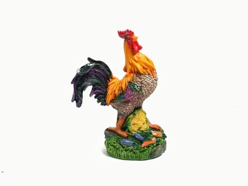 The Spiritual Living Wishfulfilling Multicolor Rooster Figurine for Love Luck Happiness & Success II Chicken Farm Animals Sculpture for Kitchen Dining Room II FENG Shui & VASTU