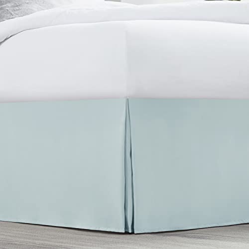 Image of Nestl Light Baby Blue Twin Bed Skirt - Twin Size Bed Skirt 14 Inch Drop - Brushed Microfiber Bed Skirts - Hotel Quality Pleated Bed Skirt - Shrinkage & Fade Resistant