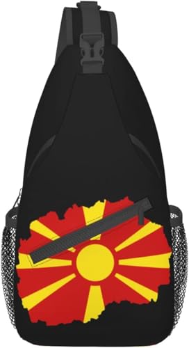 Mochila bandolera unisex Macedonia Flag Map miniatura 1