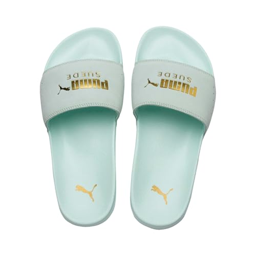 Image of Puma Unisex Adults' Leadcat Suede Beach & Pool Shoes, Blue (Fair Aqua Team Gold), 7 UK