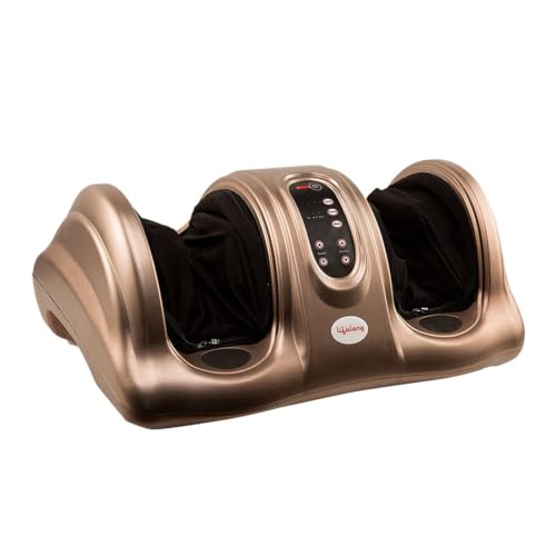 Lifelong Foot Massager Machine for Pain Relief with Kneading function - Also used as Leg Calf Massager - Corded Electric Foot Massage Machine for Home with Customizable Settings (LLM72, Brown)