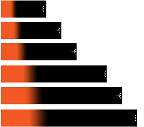 White Water Archery Laminated Black Orange Fade Arrow Wraps 15 Pc Pack Choose Length Width (9, 1.4)