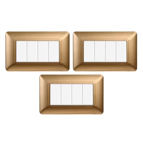 Gloca Set Placche Plastica Compatibili Matix (3 Pezzi Oro, 4 Posti)