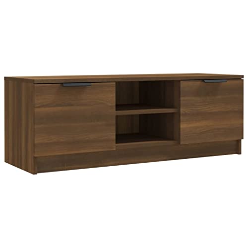 vidaXL TV Cabinet Living Room Furniture Sideboard TV Stand Unit Console Entertainment Centre Media Cabinet with Shelf Brown Oak Engineered Wood