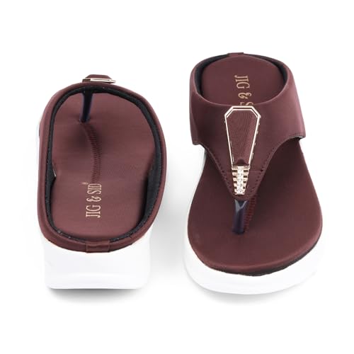 Image of JIG & SID Women & Girls Flip-Flops Slippers Light weight, Soft Footbed, Comfortable & Stylish Wedges Slip On Slipper For Casual Wear & Formal Wear (J S 110645)