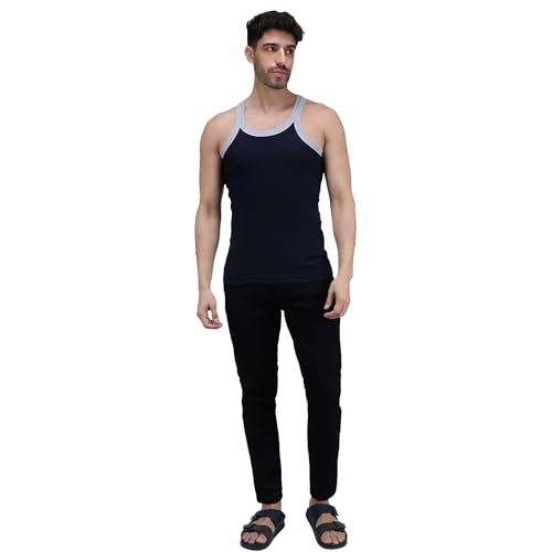 Image of Amul Comfy Men's Pure Cotton Multi Color Gym Vest Pack of 3(Assorted Colour May Vary)