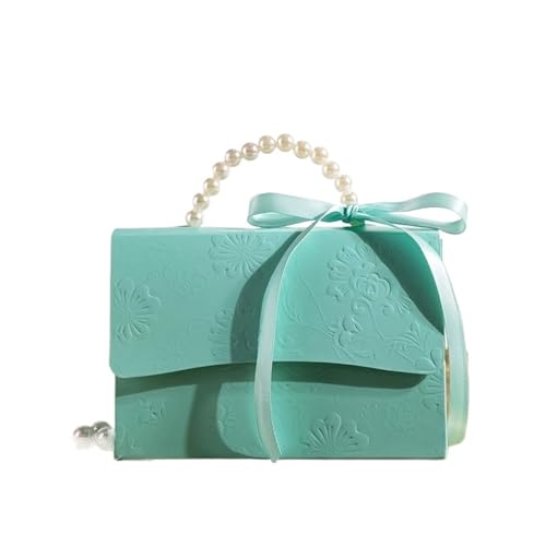 Boîtes à dragées pour mariage haut de gamme avec ruban et perles délicates