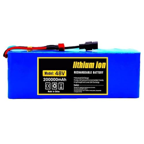 48V E-Bike Akku 200Ah 13S3P Elektrofahrrad Lithium-Ionen Wasserdichter PVC-Akku Mit Ladegerät Für 200W-1000W Elektrofahrrad Scooter Motor Hochleistungs Lithium Akku XT60