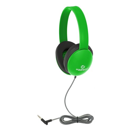 Image of Egghead Heavy-Duty Kids Headphone with Tri-Shield Chew-Resistant Cord, Adjustable Headband, Padded Ear Cushions, and Storage Bag