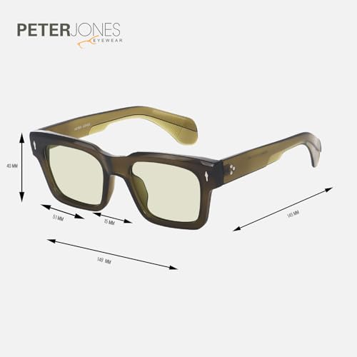 Image of Peter Jones I Zero Power Blue Cut Computer Glasses I Retro Square Shape I Gaming Glasses I UV Protected & Blocks Harmful Rays I Men & Women I Large Square 3804