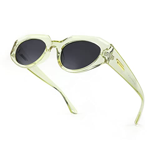 FEISEDY Trendy Irregular Sunglasses for Women Retro Rectangle Narrow Frame Sun Glasses B27542