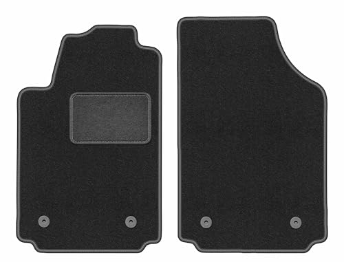 Alfombrillas Audi A2 hatchback 2000 a 2005 en terciopelo grafito juego delantero de 2 piezas