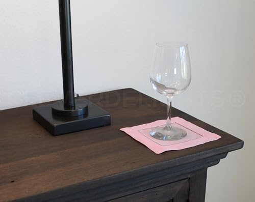 Servilletas de cóctel de lino 6" rosa claro pack 12 miniatura 4