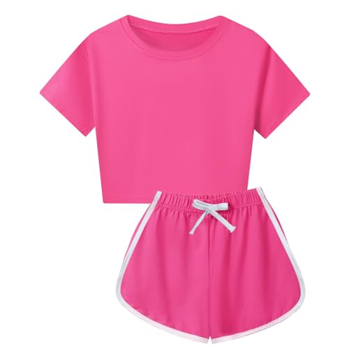 Girls 2 Piece Outfits Short Sleeve T Shirt and Shorts for Girls Short Sets Activewear 𝐋ounge Sets Cute Tween Clothes4