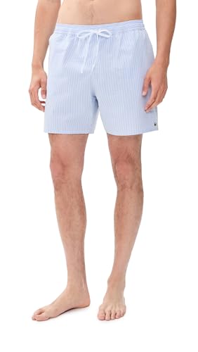 Lacoste Mens Seersucker Swim Shorts 6 Blue L