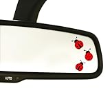 6 x Ladybug Rearview Mirror Decal, Tiny Ladybug Sticker, Waterproof Vinyl Mini Ladybug Sticker, Car Stickers, Laptop Sticker, Water Bottle Decal, Tumbler Decor for Women, 1.6”