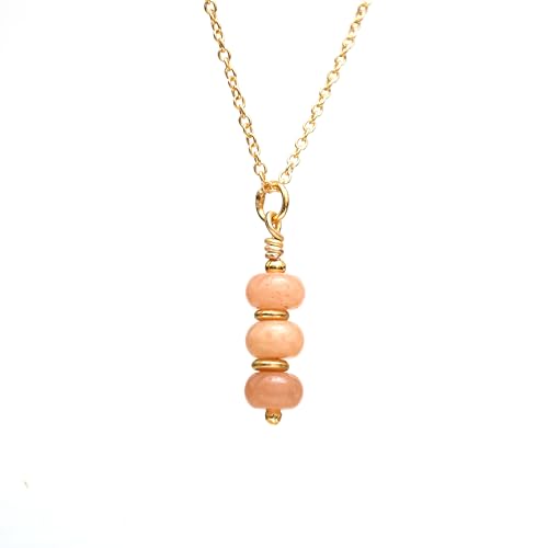 Gempires Natural Beaded Gemstone Necklace Handmade Layered Jewelry Hypoallergenic Non Tarnish 18 Inch Gold Plated Everyday Wear Crystal Necklaces For Women