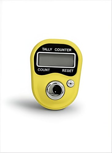 5 Digit Naam Jap Counter|Tasbih Counter|Mini Digital Tally Counter Finger Ring|Chanting Count Machine for Meditation, Mantra Jap,Cricket Umpire|Digital Counting Device (HC Yellow)