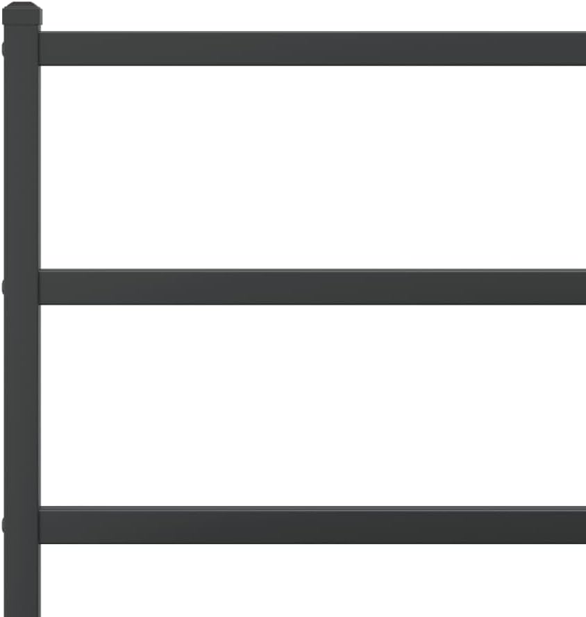 vidaXL Bed Frame Black Steel Twin Bed Frame Rectangular Modern