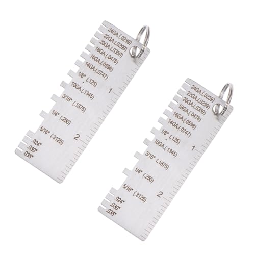 FOMIYES 2 piezas calibrador de espesores de costura de alta precisión en acero inoxidable para inspección de láminas y uso industrial en soldadura miniatura 7