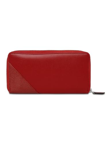 Image of Caprese Women Faux Leather Zoey Wallet Large Zip Around Terra, Red