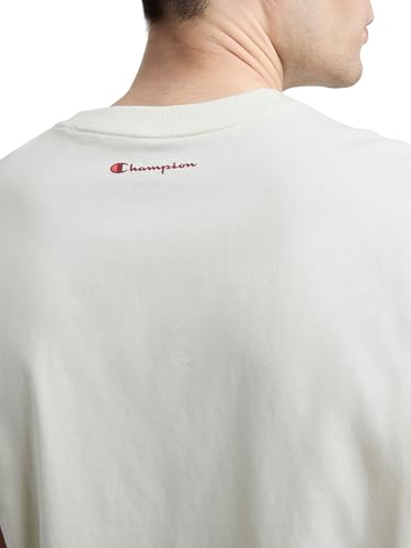 Image of Champion Men's Graphic Short Sleeve T-Shirt, Standard Fit, Classic Script Logo, Midweight 100% Cotton