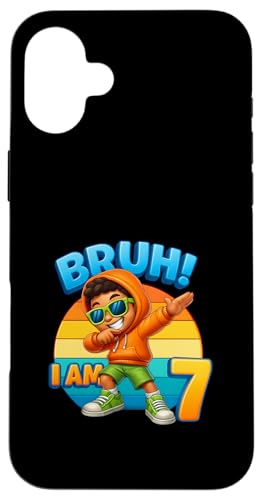 Niño de 7 años Dabbing Bruh It's My 7th Birthday Boy Carcasa para iPhone 16 Plus