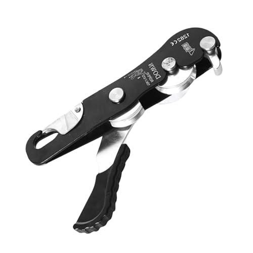 Descenso de parada de escalada, equipo de rescate de cuerda, dispositivos de sujeción de rapel autobloqueante, función de frenado automático, fácil instalación, 24,5 cm, para espeleología y