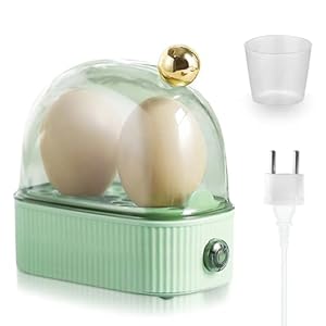 BNGXR Eierkocher, Elektrischer Eierkocher 120W, Tragbarer Kleiners Eierkocher, 2 Eier, Einfache Bedienung Inklusive Messbecher, mit EU-Stecker, für Zuhause, Camping (Grün)