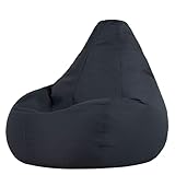 Bean Bag Bazaar Dalton Gaming Sitzsack für Erwachsene, Dunkelgrau, Indoor Outdoor Sitzsack mit Füllung, Bean Bag, Wasserabweisender Stoff, Bequemer Sessel für Wohnzimmer, Schlafzimmer, Garten