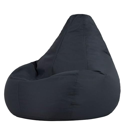 Bean Bag Bazaar Dalton Outdoor Sitzsack für Erwachsene, Dunkelgrau, Gaming Sitzsack mit Füllung...